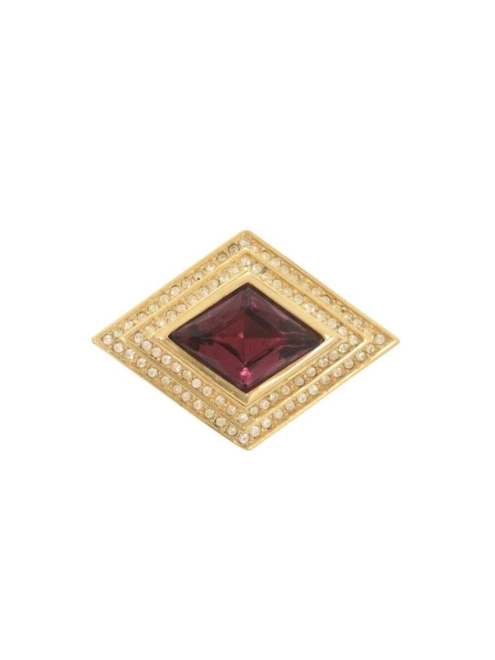 Dior Metal Line Stone Color Gold Brooch - Picture 1 of 9